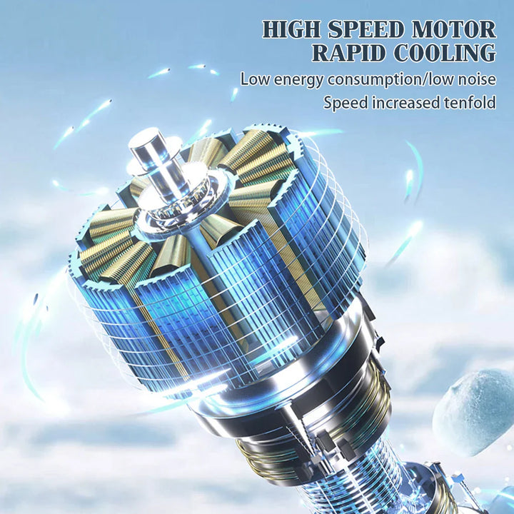 Mini handheld fan with 100 wind levels and digital display | Stornfield