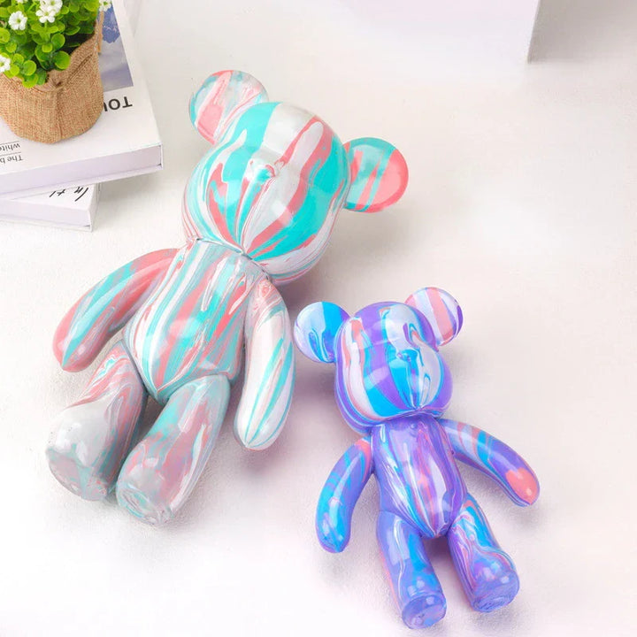Stornfield | Graffiti Painted Bear Fluid Violent White Body Ornaments DIY Handmade Customized Model Desktop Decoration New Accessories