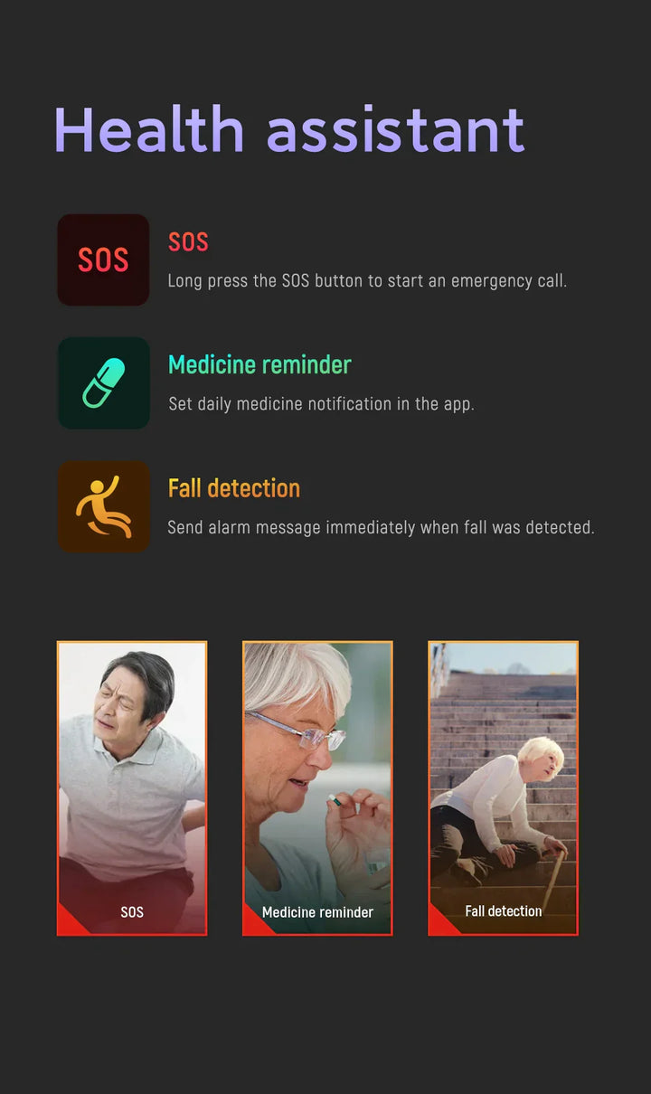 Senior Safety Watch with Fall Detection and GPS – Smart Care Smartwatch | Stornfield