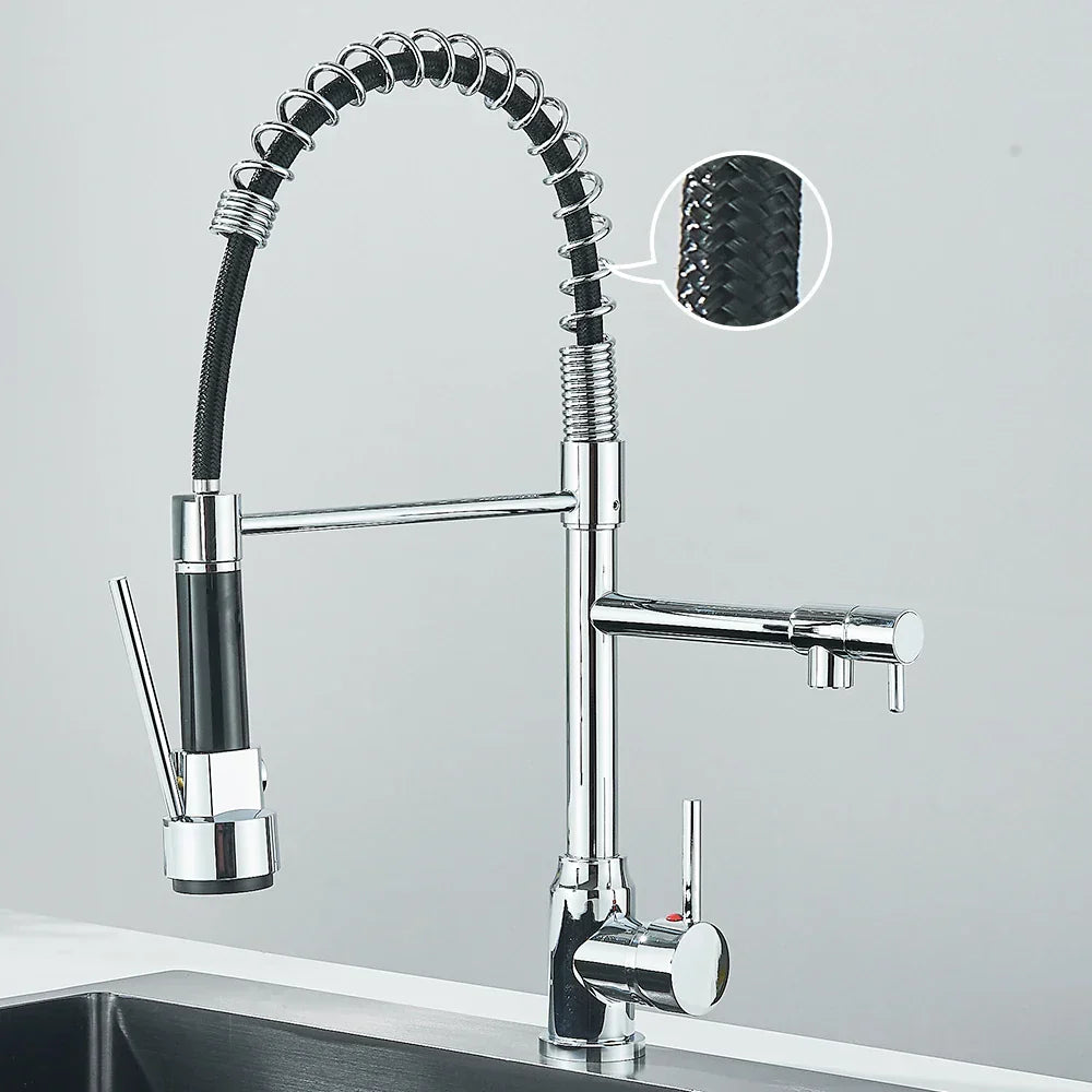 Faucet with Double Spout – High-Quality Faucet for Flexible Washing, Swivable, Ideal for Modern Kitchens, Easy to Clean and Simple Installation | Stornfield