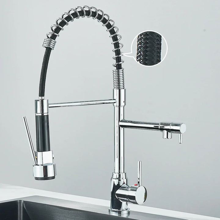 Faucet with Double Spout – High-Quality Faucet for Flexible Washing, Swivable, Ideal for Modern Kitchens, Easy to Clean and Simple Installation | Stornfield
