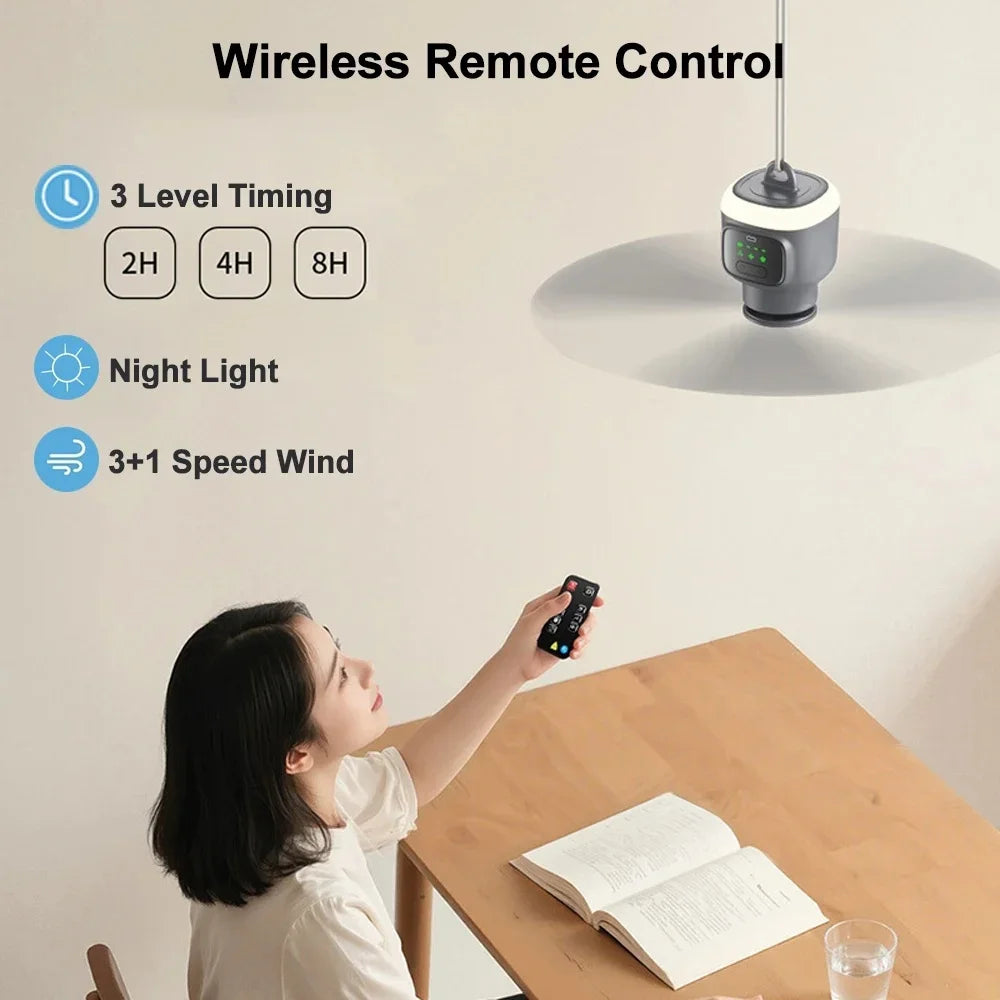 12000mAh Portable Ceiling & Camping Fan – Outdoor Tent Air Circulator and Cooling Ventilator | Stornfield