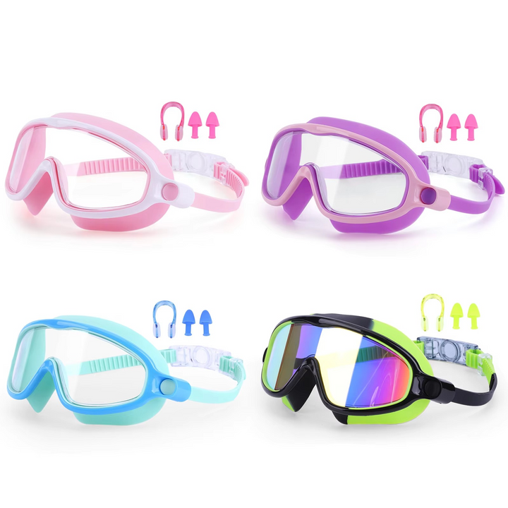 Stornfield | 2-Pack HD Swimming Goggles with Earplugs, Wide-View Waterproof Dive Mask