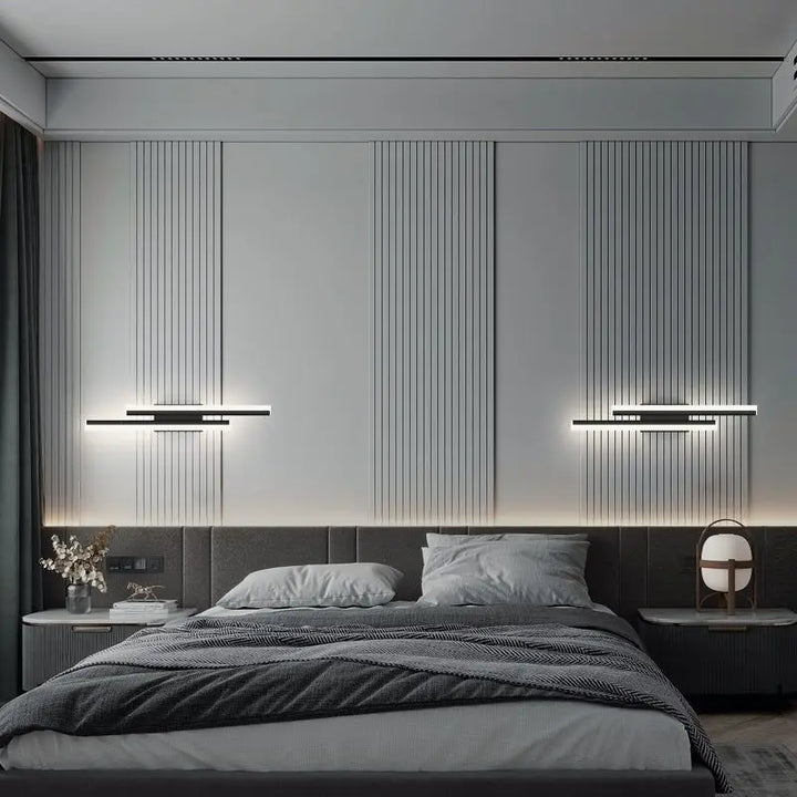 Stornfield | Modern LED Wall Light: Decorative Black/Gold Acrylic Lighting