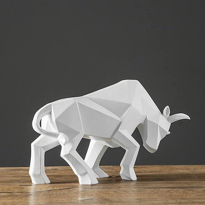 Stornfield | YuryFvna Modern Geometric Bull Statue, Ornament, Coffee Shop, Bull Sculptures, Animal Figurines, Abstract Decoration for Hotel and Home