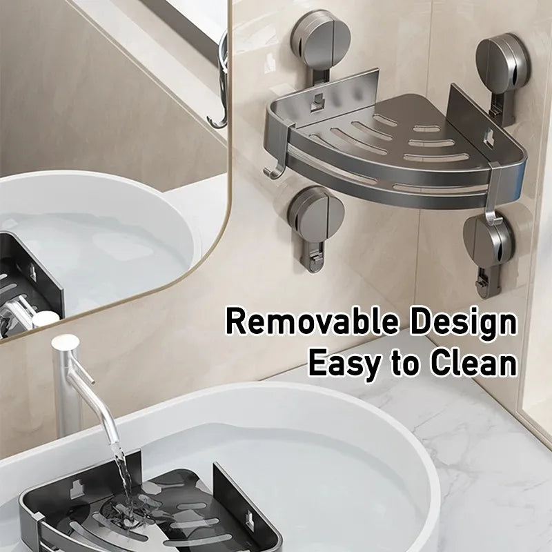 AquaGrip – Luxury Suction Cup Bath Shelf, No Drilling Required Stornfield