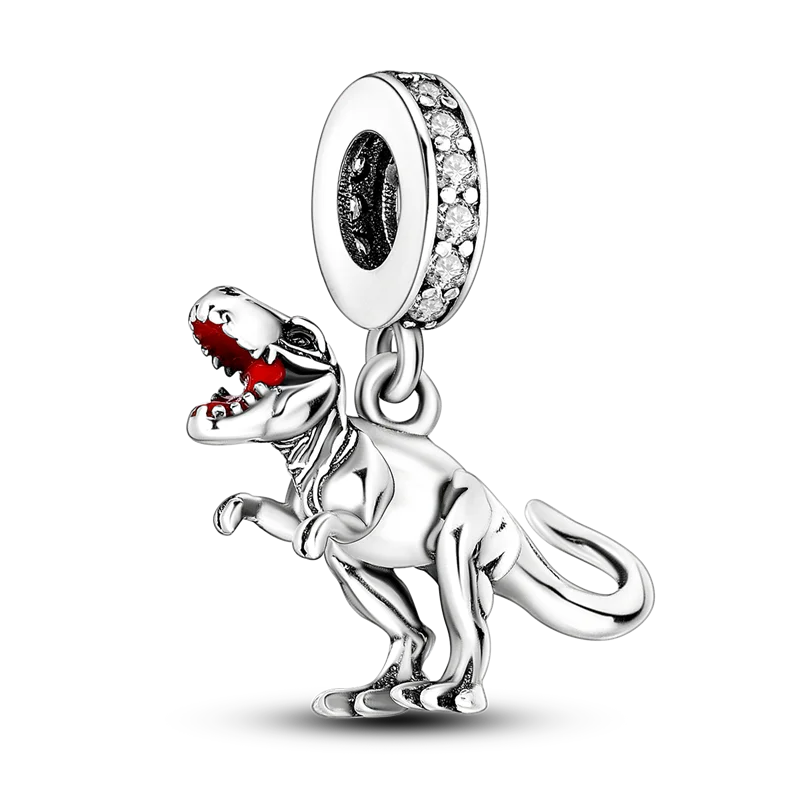 Stornfield | 925 Sterling Silver Charms, Leopard Gold Beads, Colorful Chameleon Rhino Lion Beetle Cat Pendant Compatible with Original Pandora Bracelet Jewelry