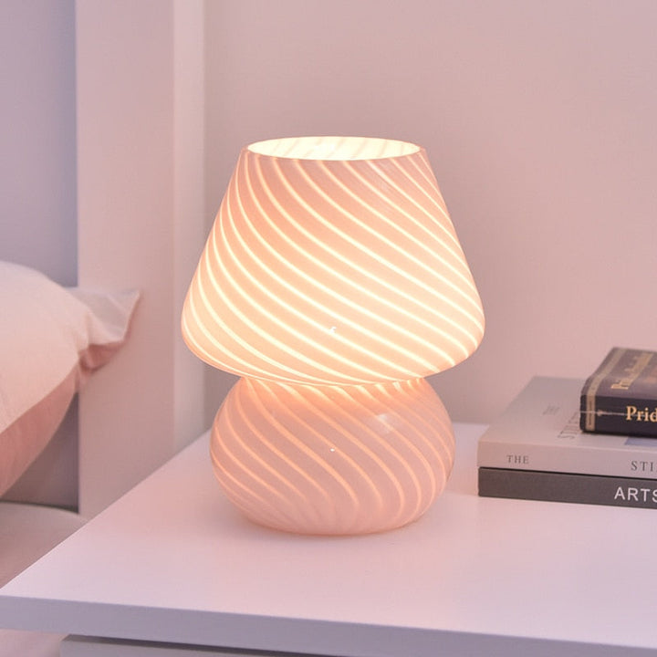 Stornfield | Mushroom-shaped Glass LED Desk Lamp