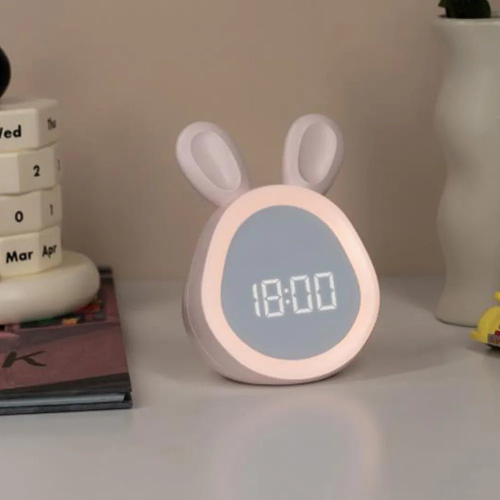 Rabbit-Shaped Kids' Alarm Clock with LED Night Light - BunniGlow | Stornfield