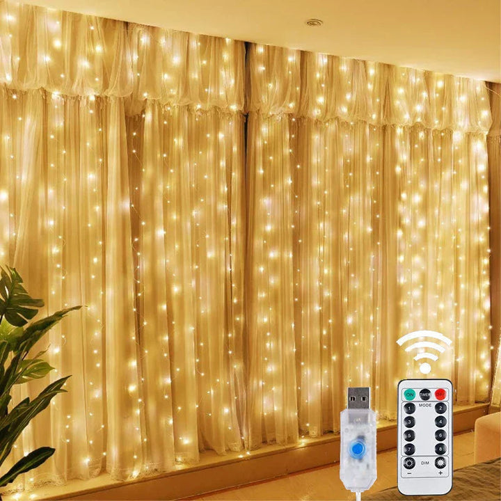 LED curtain lights – USB-controlled string lights for window and room decoration | Stornfield