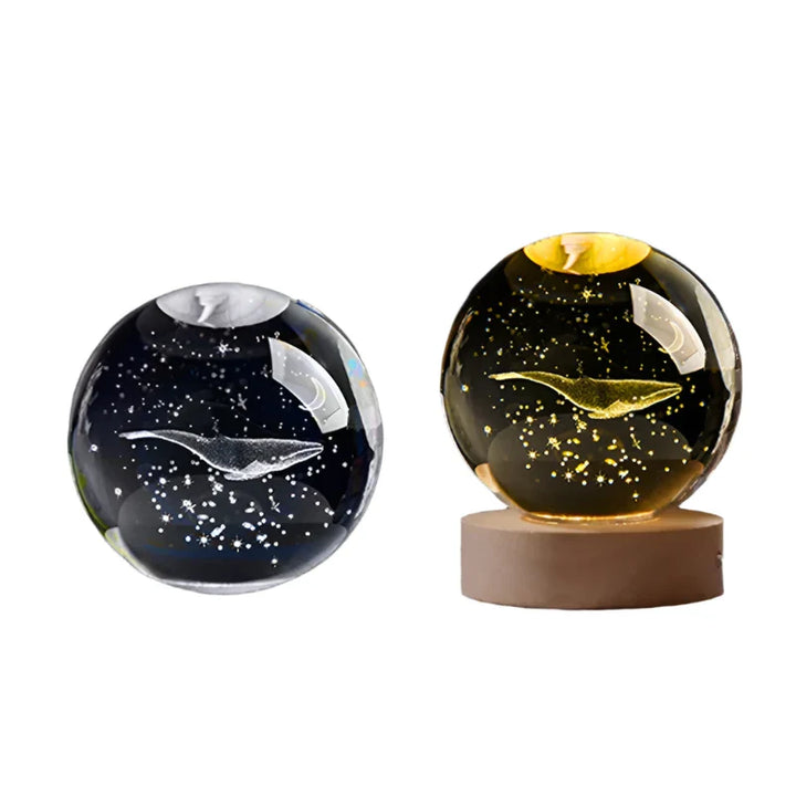 3D Crystal Night Light LED - Starry Sky Projector with Wooden Base, Romantic Lighting for Bedroom & Gifts | Stornfield