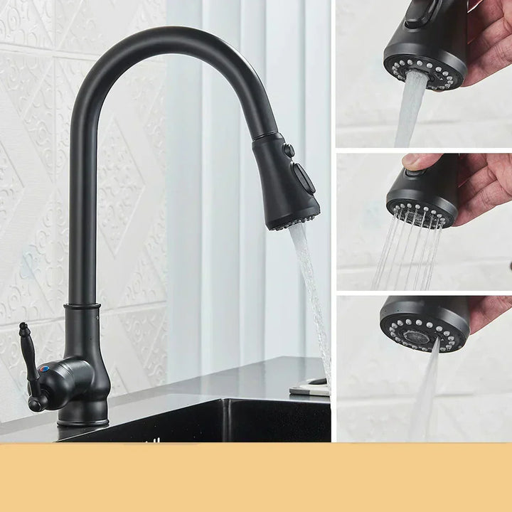 Stornfield | VintageTap Antique Brass Kitchen Tap – Retro Style Mixer Faucet with Swivel Spout