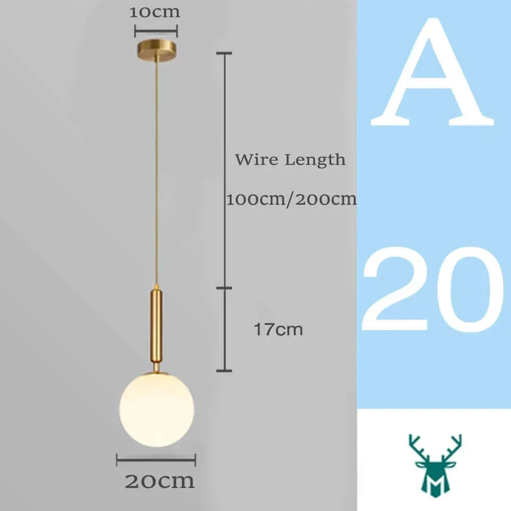 Stornfield | Mid-Century Modern Globe Glass Pendant Light