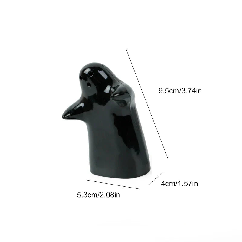 Stornfield | Pretty Spooky Ceramic Salt and Pepper Mills Black and White