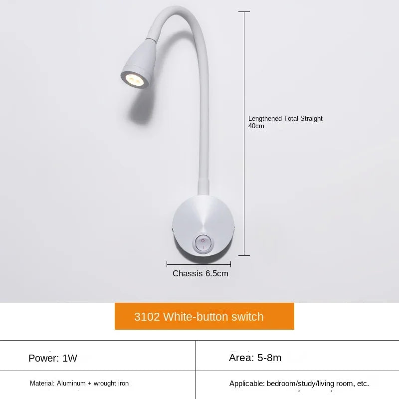 Stornfield | Versatile LED Wall Sconce: Modern, Flexible, Perfect for Reading in Bed