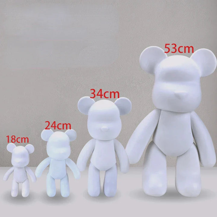 Stornfield | Graffiti Painted Bear Fluid Violent White Body Ornaments DIY Handmade Customized Model Desktop Decoration New Accessories