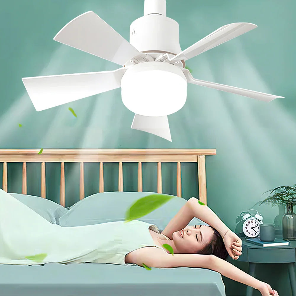 30W E27 Ceiling Fan Light with Remote - LED Dimming Function, Intelligent Silent Fan for Bedroom & Living Room | Stornfield