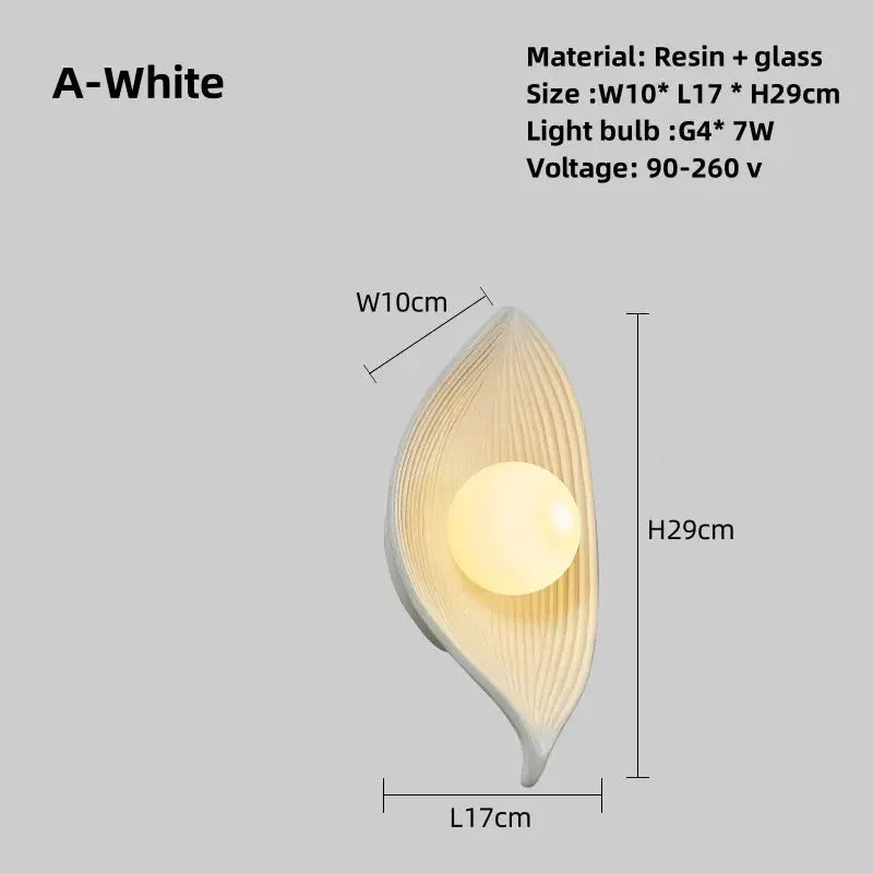 Stornfield | Elegant Gold Leaf LED Wall Sconce