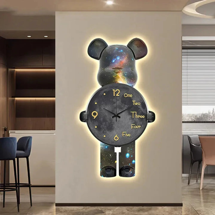 Glowing Star Bear LED Wall Clock | Stonrfield