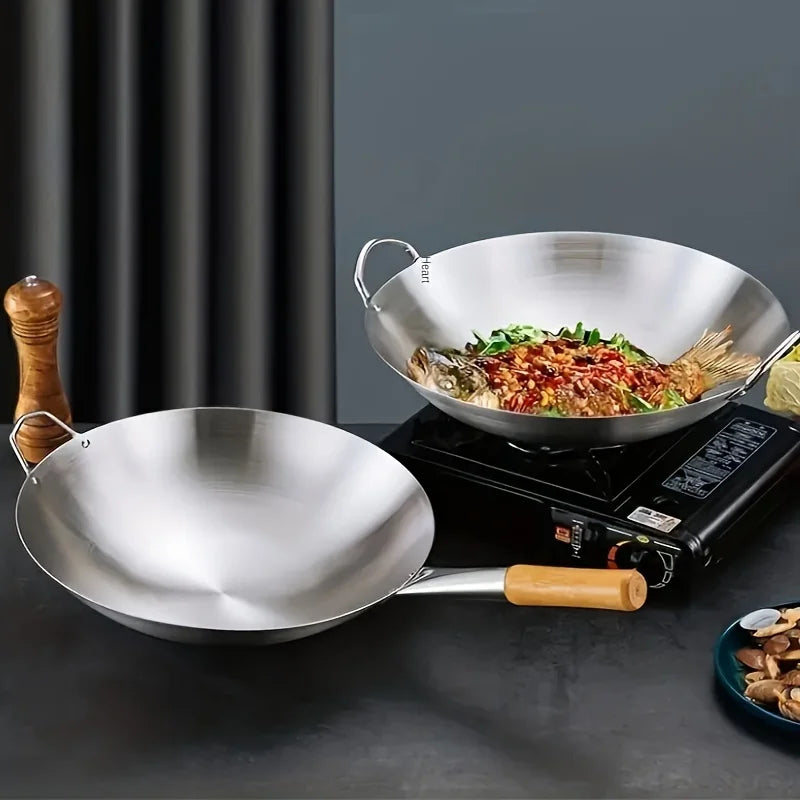 ChefMaster – Large Stainless Steel Wok with Double Handles Stornfield