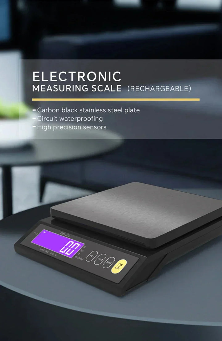 Stornfield | 5 kg/0.1 g and 10 kg/1 g digital electronic kitchen scale, LCD display, fully waterproof stainless steel weighing tool for baking