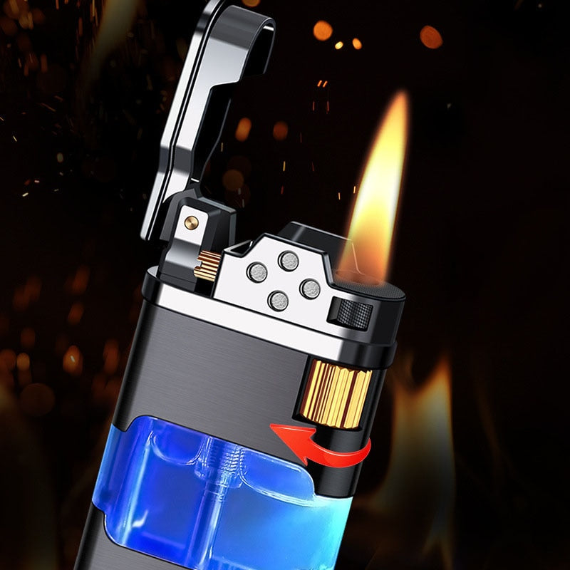 Blue Flame Metal Windproof Gas Lighter | Stornfield