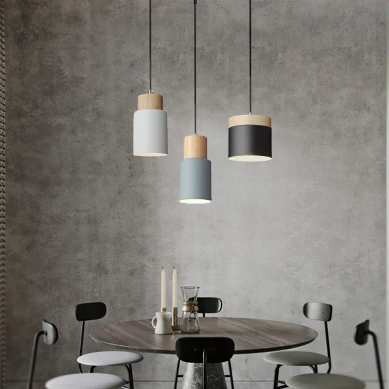 Stornfield | Nordic Metal and Wood LED Pendant Light - Modern Hanging Lamps for Dining Room and Kitchen