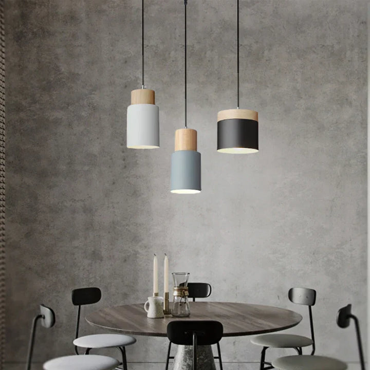 Stornfield | Nordic Metal and Wood LED Pendant Light - Modern Hanging Lamps for Dining Room and Kitchen