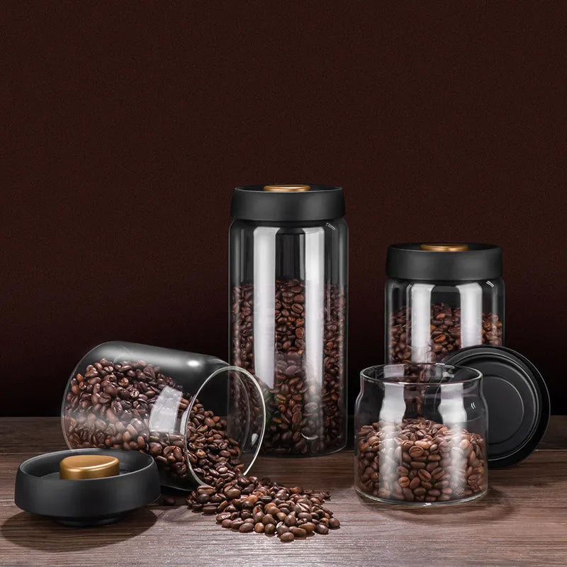 Stornfield | GIANXI Vacuum Sealed Pitcher, Coffee Beans, Glass, Airtight Container, Food, Cereals, Sweets, Storage Container, Kitchen Accessories