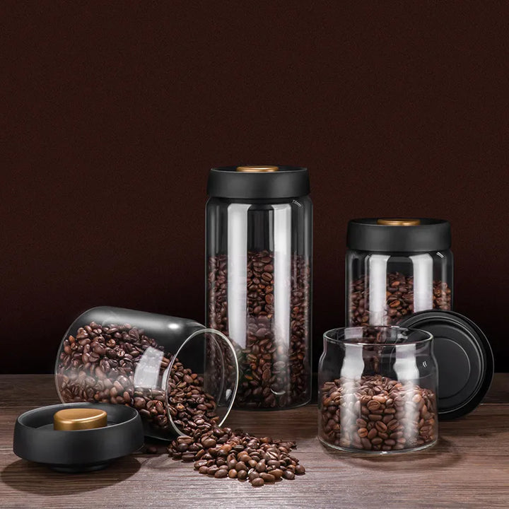 Stornfield | GIANXI Vacuum Sealed Pitcher, Coffee Beans, Glass, Airtight Container, Food, Cereals, Sweets, Storage Container, Kitchen Accessories