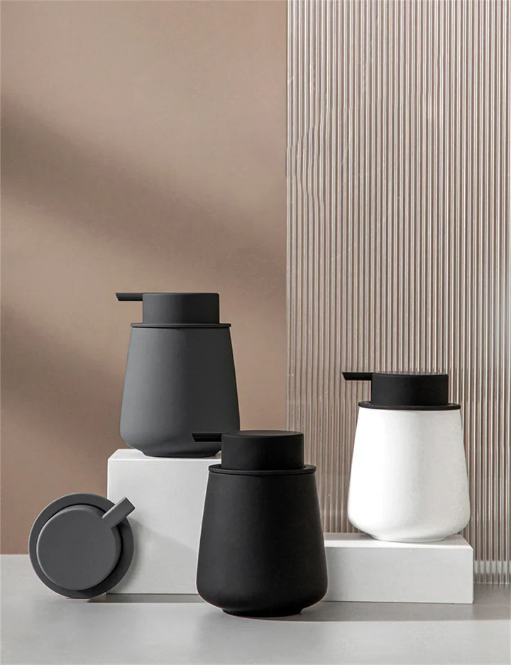 CeramiLux 300 ml Luxury Soap Dispenser made of Ceramic – for Soap, Shampoo, Conditioner or Lotion Stornfield