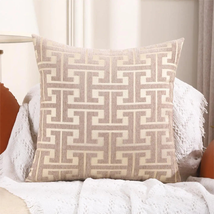 Striped cushion cover in country house style – Decorative sofa cover for living room and couch | Stornfield
