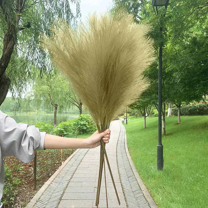Stornfield | 5pcs 100cm Artificial Pampas Grass Dried Flower Bouquet Wedding Party Home Decor Room Artificial Plant Decoration Supplies