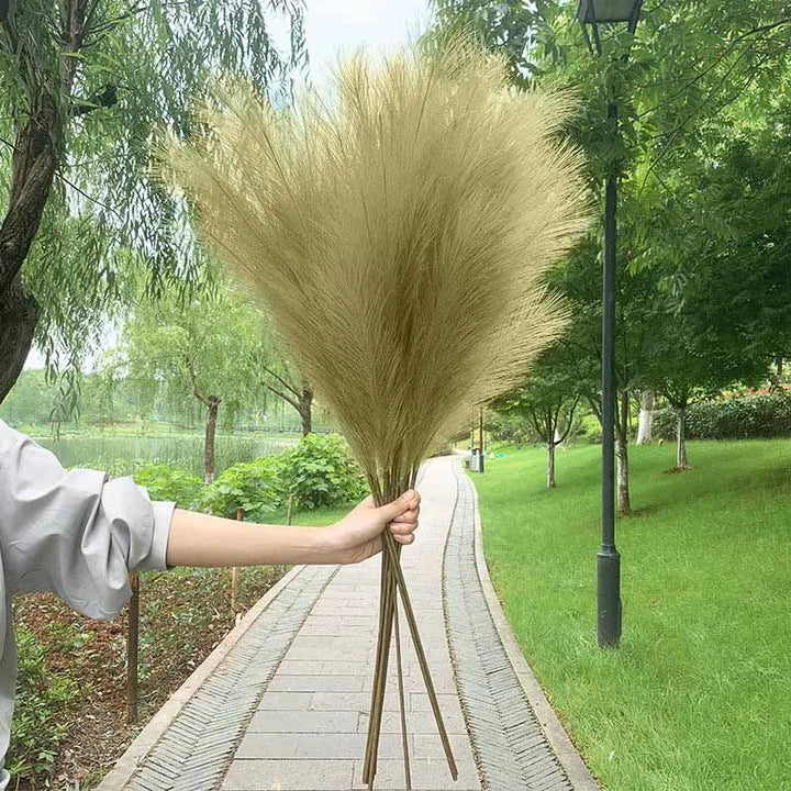 Stornfield | 5pcs 100cm Artificial Pampas Grass Dried Flower Bouquet Wedding Party Home Decor Room Artificial Plant Decoration Supplies
