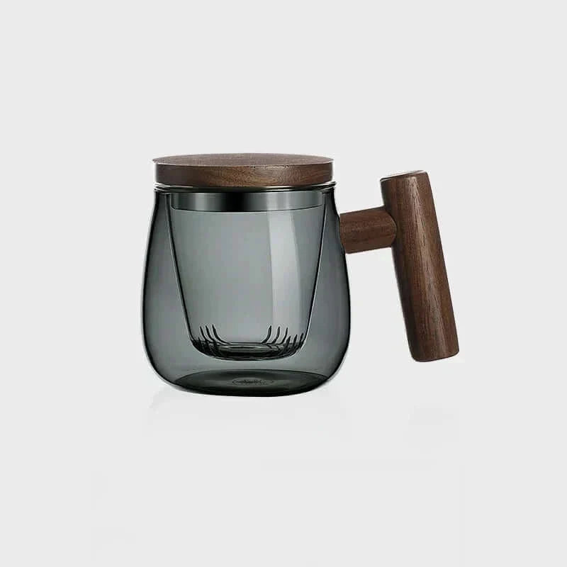 Stornfield | Ultra-modern glass teacup with infuser and lid
