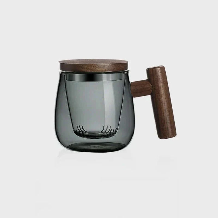 Stornfield | Ultra-modern glass teacup with infuser and lid