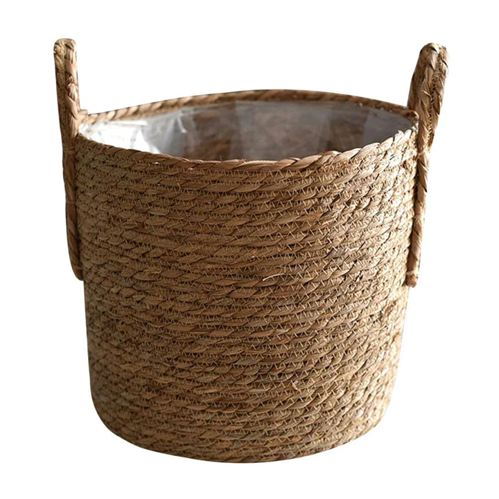 Stornfield | Nordic Extra Large Straw Pouch Flower Pot Storage Basket Seaweed Green Plant Potted Hand-Woven Flower Basket Floor Indoor Flower Pot
