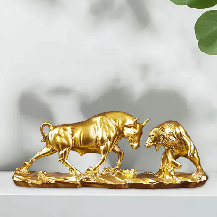 Stornfield | Feng Shui Bear and Bull Statue, Bull Figurine, Animal Cow Sculpture Collection