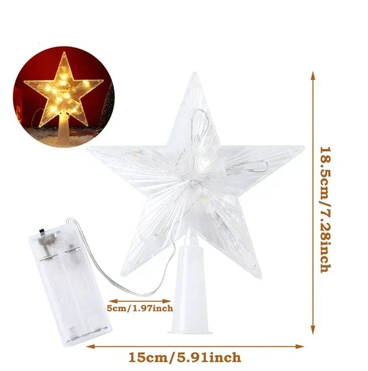 Bright Christmas Star – LED Illuminated Tree Topper for Christmas Tree, Sparkling Christmas Decoration for Festive Lighting and Elegant Decor | Stornfield