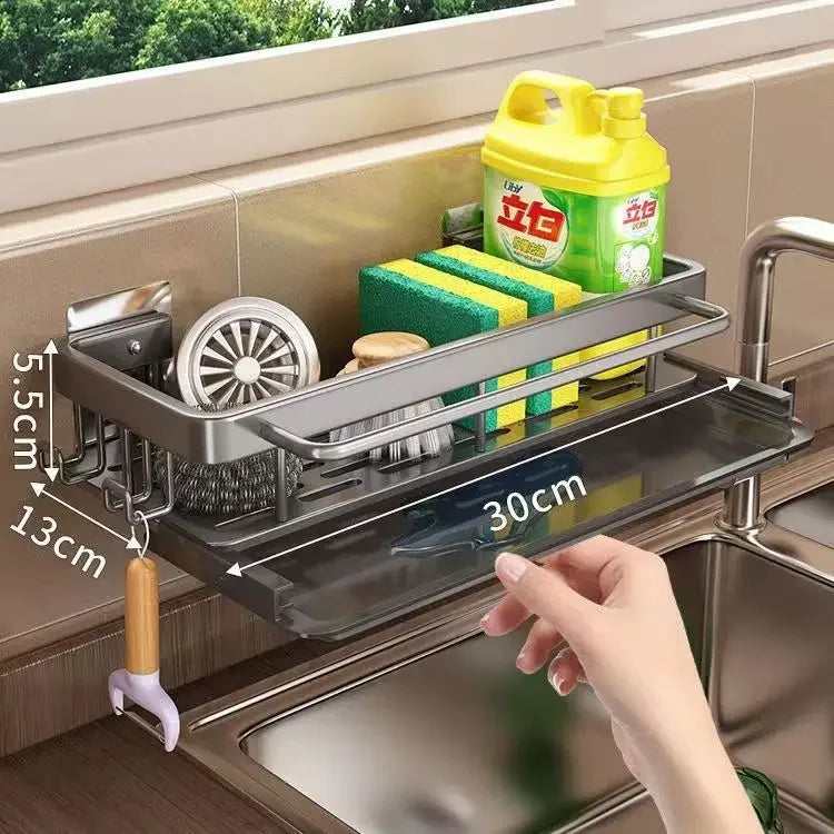 Aluminum Kitchen Shelf | Self-Draining Sink Shelf – No Drilling Required Stornfield