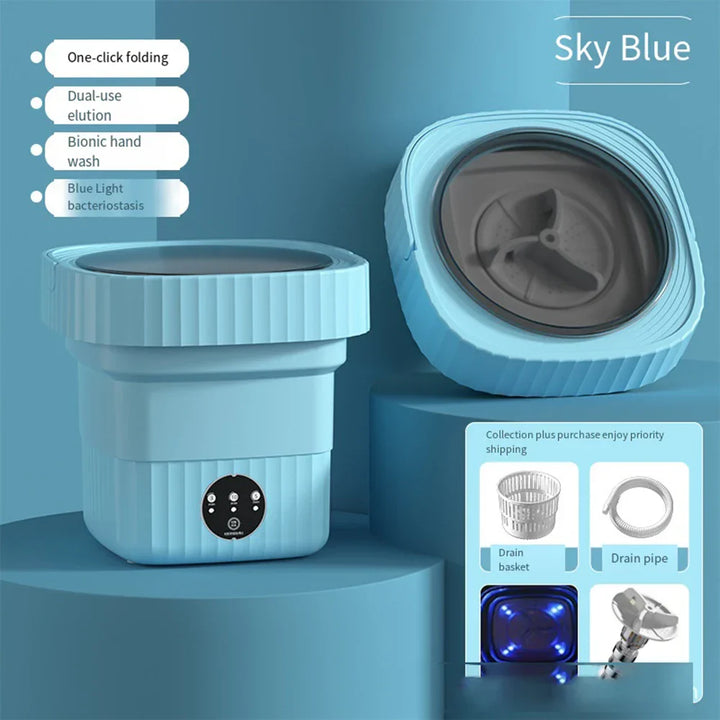 Compact Folding Ultrasonic Travel Laundry Washing Machine | Stornfield