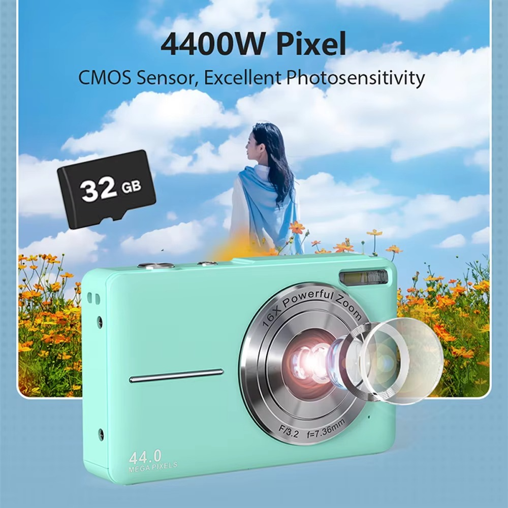 Stornfield | High-Resolution Kids' Digital Camera - 1080P HD, 44MP with 16X Zoom
