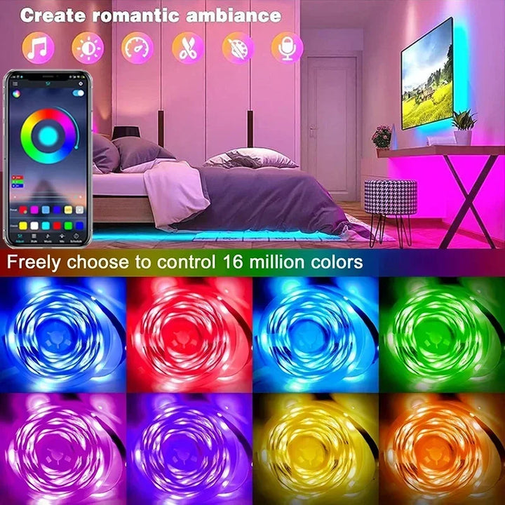 Stornfield | RGB 5050 LED Strip with Remote and App Control - USB Powered