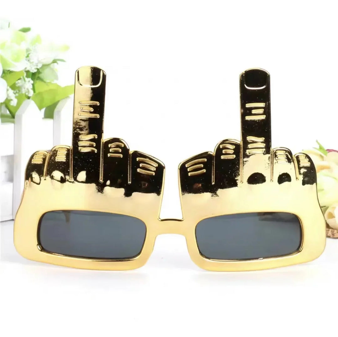 Bold Gold Middle Finger Party Sunglasses | Stornfield