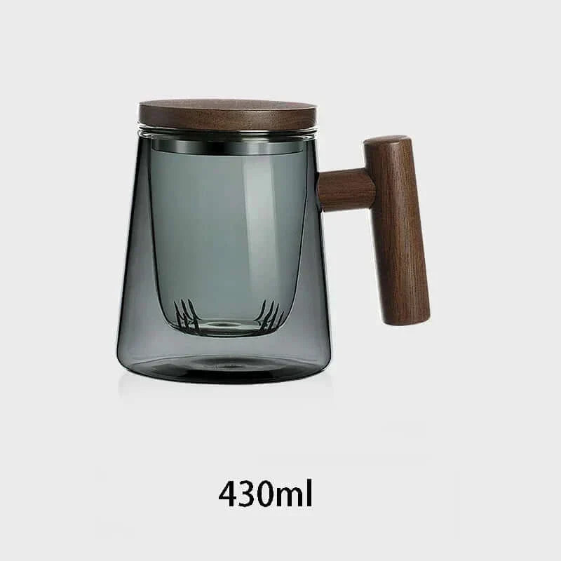 Stornfield | Ultra-modern glass teacup with infuser and lid