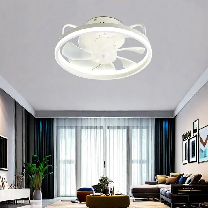 Modern LED Ceiling Fan Light with DC Motor - 6 Speed, Timer, Low Floor Attic Fan, Remote Control Decorative Light | Stornfield