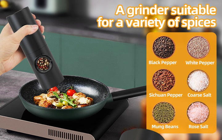 Stornfield | Automatic Electric Salt and Pepper Grinder with LED Light and Adjustable Coarseness - Perfect for Kitchen or Restaurant