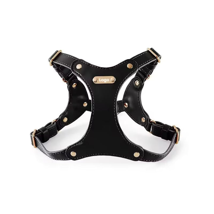 Adjustable Leather Dog Harness with Custom Engraving Stornfield