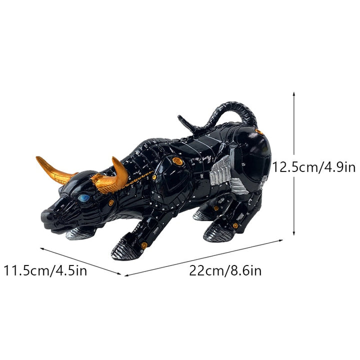 Stornfield | Graffiti-Painted Resin Bull Figurines Home Decor Living Room Bedroom Office Desk Feng Shui Ornaments Collection Statues