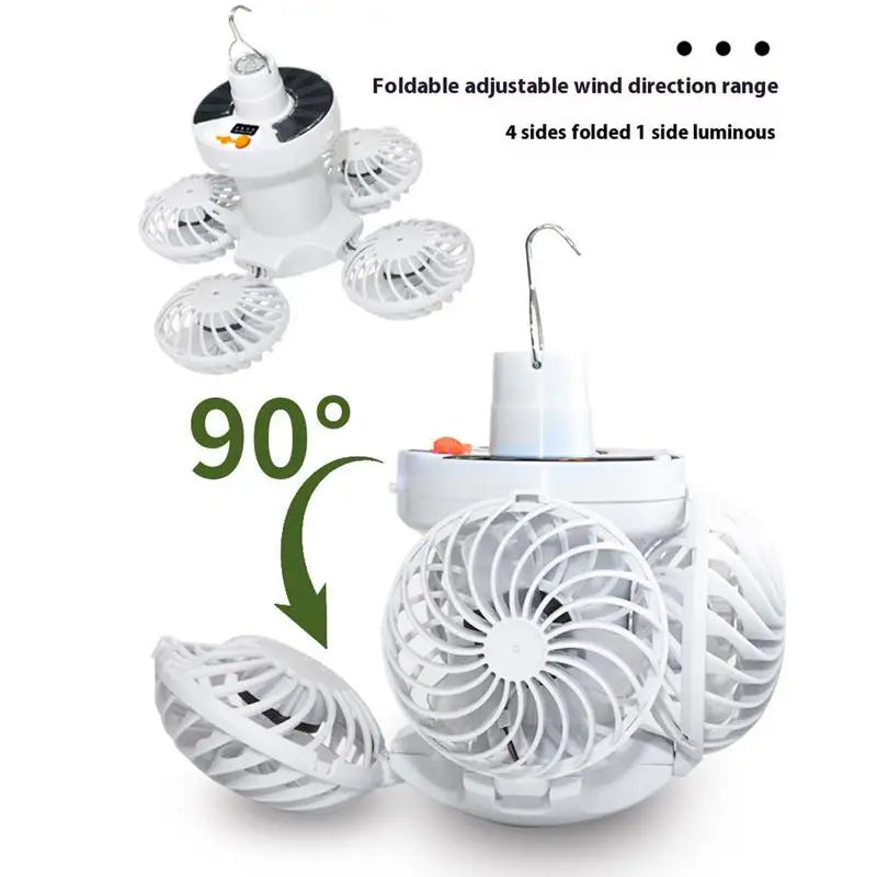 Stornfield | Ventolux Solar Camping Lamp with Fan | Foldable & Portable | 3 Wind Levels & LED Lighting | For Tent, Terrace & Outdoor